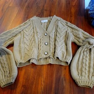 Bell Sleeved Cropped Sweater